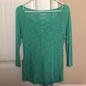 3/4 sleeve button henley